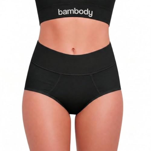 Bambody Culotte menstruelle femme et ado, grand, 1 pack noir