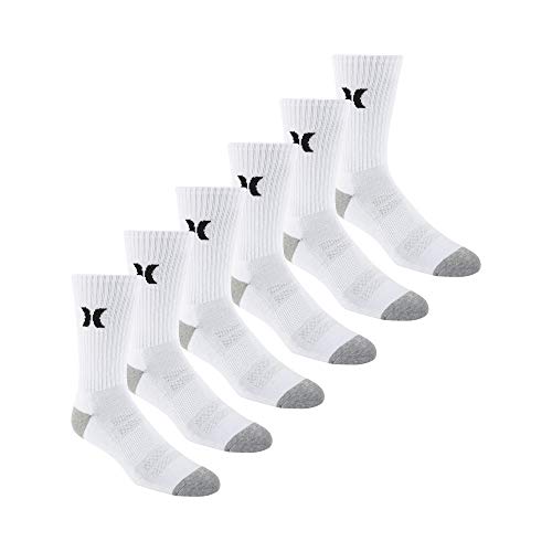 Hurley Men's 6 Pack 1/2 Terry Crew Socks