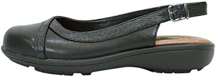 Peerage June (LC9015) Women Wide Width Casual Leather Slingback Clogs Black 10 | Image 2