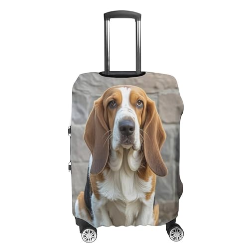 Basset Hound Luggage Cover Elastic Luggage Covers for Suitcase Travel Luggage Covers Anti-Scratch Washable Suitcase Sleeve Fits 19-32 Inch Luggage4
