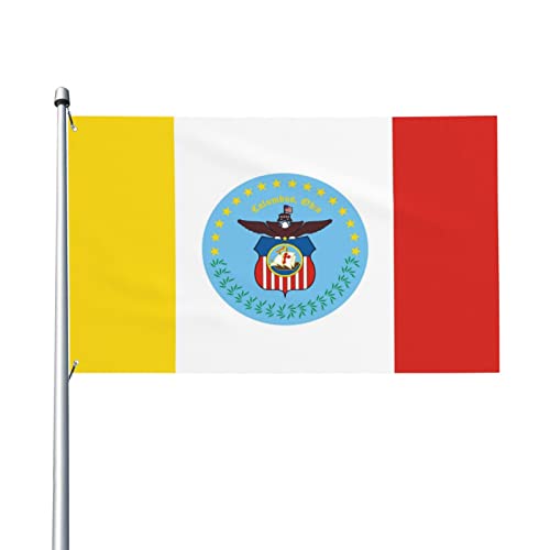 Bandera De Jardín Ciudades De Columbus Banderas De Césped Resistente Uv Exterior Bandera Decoración Banderas De Patio Para Interior Playa Puertas 90X150 CM