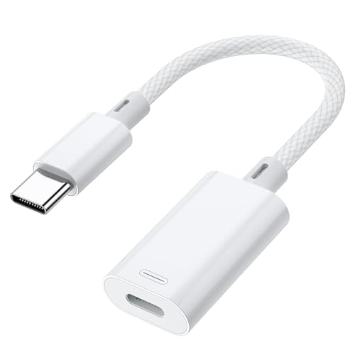 Vcddom USB C to Lightning Headphone Audio Adapter, USB Type C Male to Female Lightning Earphone Adapter with Fast Charge Data Transfer for iPhone 16/16 Pro/15, iPad Pro, iPad Air 6/5, Galaxy S25/S24