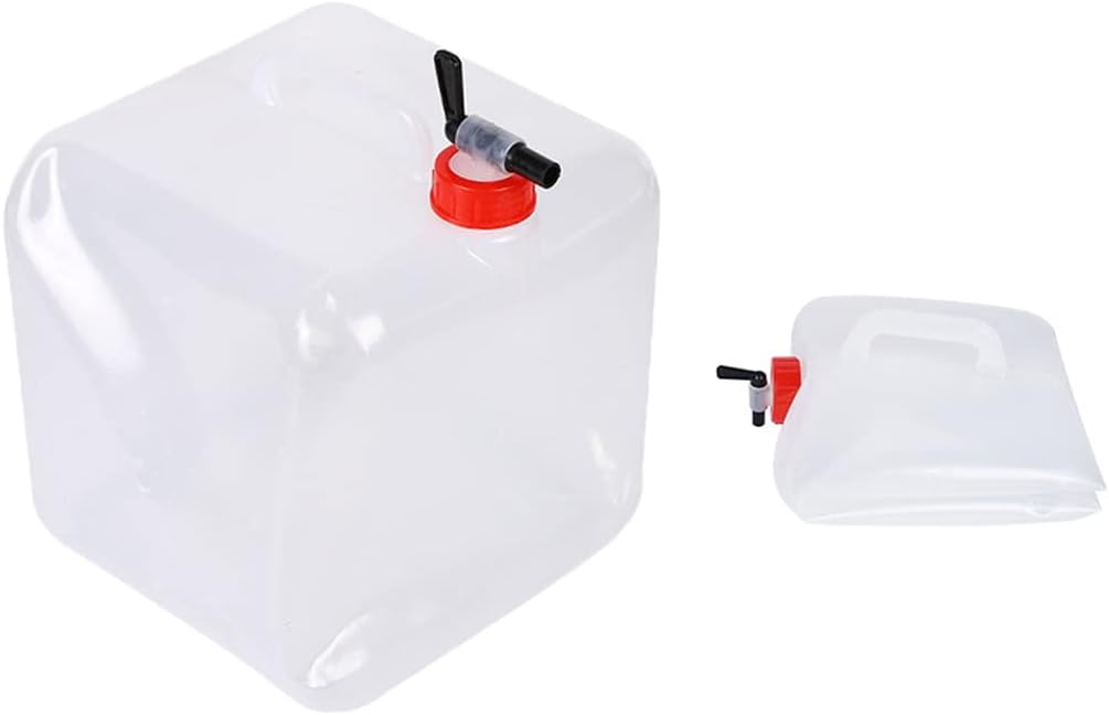 Collapsible Water Container With Spigot, Camping Water Storage Jug Folding Bucket Bpa Free Food Safe Water Carrier Canteen For Outdoors Hiking Backpack & Survival Kit, 2pack