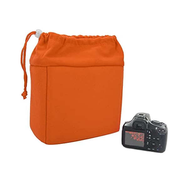 VBESTLIFE Kamerabeutel,DSLR Kamera Objektiv Einsatz Kamerabeutel mit Drawstring, Kameratasche für DSLR-Kamera und Objektiv.20x18x10cm(Orange) – Bild 6