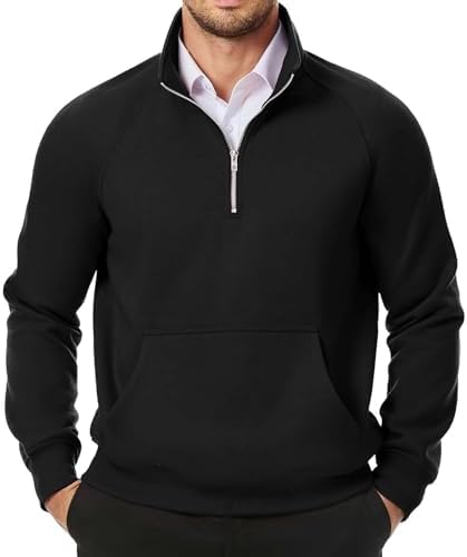 Herren Half-Zip Pullover Ohne Kapuze – Arbeitspullover Mit Reißverschluss, Warm & Atmungsaktiv | Für Arbeit, Sport & Freizeit