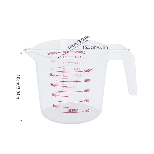 Vaso medidor plástico transparente 500 ml miniatura 7