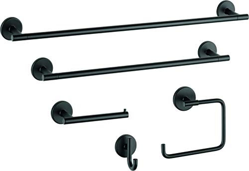 Delta Faucet 75935-Bl Trinsic Zinc Towel Hook, Matte Black & 75950-Bl Trinsic Toilet Paper Holder, 3.31 X 6.97 X 1.1 Inches, Matte Black #TOP5