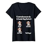 Femme Cavalier King Charles Humour Femme Cavalier King Charles T-Shirt avec Col en V