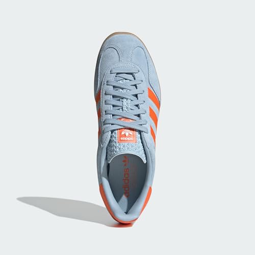 Image of adidas Gazelle Indoor Men's Shoes, Wonder Blue /Orange /Cloud White, Size 8.5