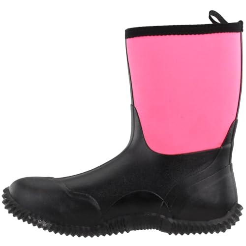 ROPER Womens Barnyard 9 Inch Round Toe Rain Casual Boots Mid Calf - Black, Pink4
