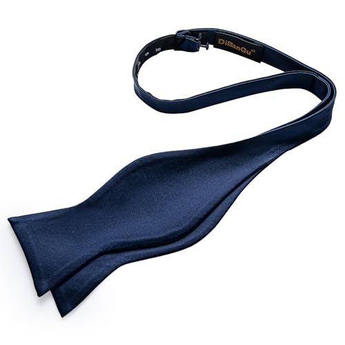 Image of DiBanGu Satin Bow tie Self-Tied Bowtie Set for Men Wedding Prom | Solid Color,Skin-Friendly,Versatile Accessory,Lapel Pin,Pocket Square,Cufflinks,School Dance,Banquet,Dinner,Celebration