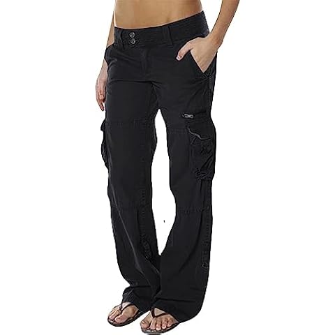 KINLONSAIR Women's High Waist Cargo Pants Relaxed Fit Casual Wide Leg Straight Pants Combat Trouser with Multi-Pockets Cover
