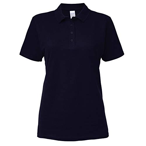 Gildan 64800L Damen Softstyle Doppel-Piqué-Poloshirt, navy, X-Groß