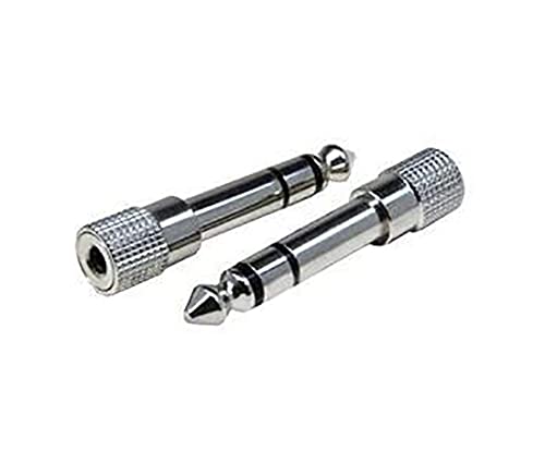 (Pack of 2 6.35mm (1/4 inch) Male to 3.5mm (1/8 inch) Female Stereo Jack Adapter for 3.5mm Aux Cable,Guitar Amplifier,Headphone (Silver)-image-44