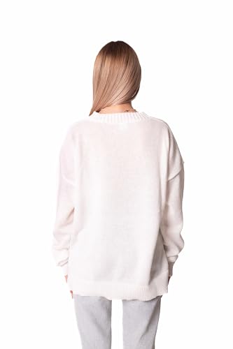 Madore White Soft Oversized American Flag Sweater Women 4th of July 2024 USA Outfits Plus Fourth3