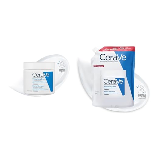 Lote de CeraVe Crema Hidratante + Refill para Rostro y Cuerpo, Para Piel Seca a Muy Seca, Hidrata y Restaura la Barrera de la Piel, Enriquecida Con Ceramidas Esenciales y Ácido Hialurónico, 454ml