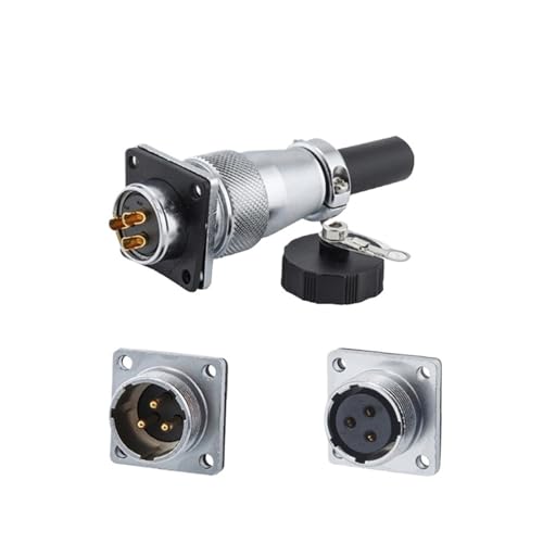 Conector de aviación metálico WS24-3-pin macho y hembra miniatura 1