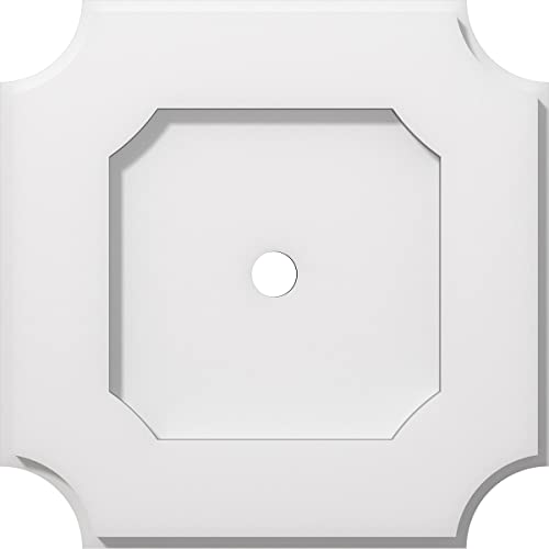 Image of Ekena Millwork CMP12LE-01000 Locke Architectural Grade PVC Contemporary Urethane Ceiling Medallions 12 inchOD x 1 inchID x 7 inchC x 1 inchP
