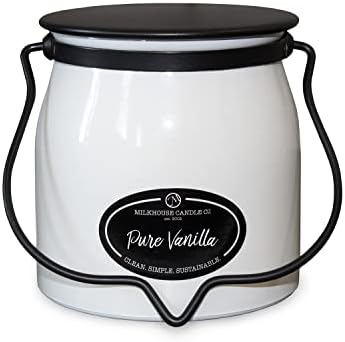 Milkhouse Candle Company, Creamery Scented Soy Candle: Butter Jar Candle, Pure Vanilla, 16-Ounce, Beige (12605)