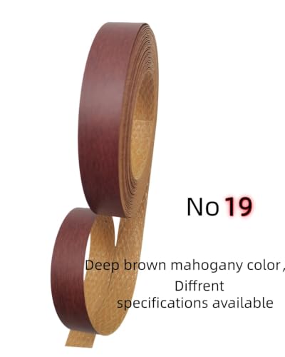 Image of HGKJHFmelamine Edging Tape. pre Coated with hot melt Adhesive Flexible Veneer Edge Edging, Used for Cabinet and Furniture Maintenance (No19-Deep Brown Mahogany Color, 1.81cm*6m)