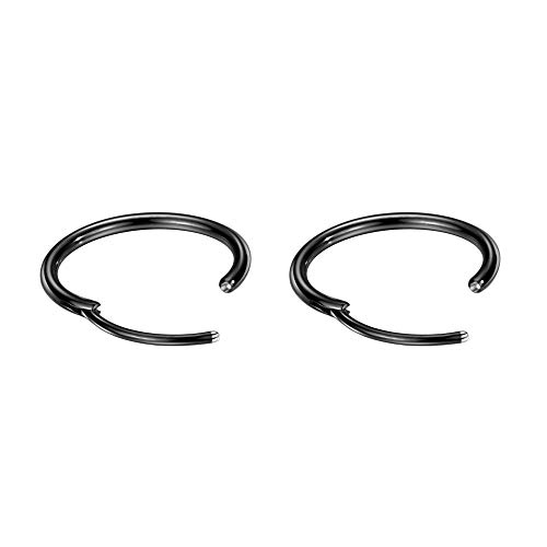 Image of 316L Surgical Steel Endless Hoop Earrings with 16g Tube for Women Silver /Gold /Rose Gold /Black 8mm /10mm /12mm