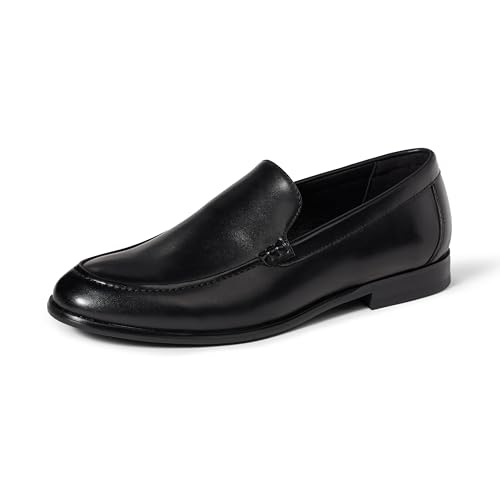 Amazon Essentials Mocasines Venecianos Hombre, Negro Cuero de Imitación, 45 EU