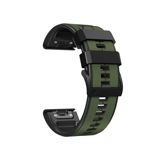 22 26mm�V���J�Q���x���g�ɓK������Garmin Fenix 8 6X 6 Pro 7X 7 Epix Gen2 Easyfit/Fenix 5 5X Plus(Green,26mm)