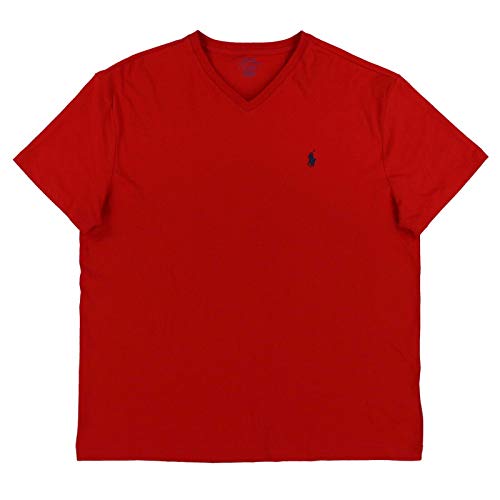 Polo Ralph Lauren Mens Classic Fit V-Neck T-Shirt (Medium, Classic Red) #TOP16