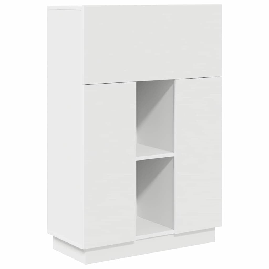 Scrivania moderna con anta, in legno, 71,5 x 31,5 x 106,5 cm, compatta, con ripiano, ideale per casa, studenti, postazione di lavoro organizzata e salvaspazio