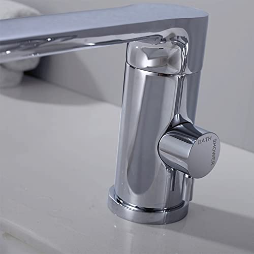 Mélangeur de douche chrome durable contre le calcaire, robinets à manche 3 trous - 4
