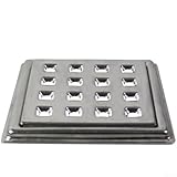 Edelstahl-Bodenablauf, 106 x 106 mm, 10,2 cm, direkter Abfluss, Bodenablauf, 16 Löcher, Badezimmer, Duschraum, öffentliche Toilette, Abflussabdeckung