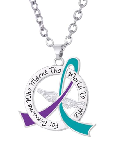 Fight Like a Girl For Someone Who Meant the World to Me Memorial Awareness Ribbon Necklace