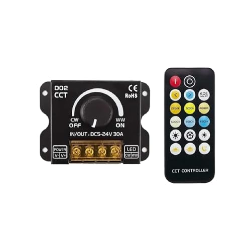 Contrôleur de gradation LED bicolore 30A télécommande 17 touches variateur température bouton manuel