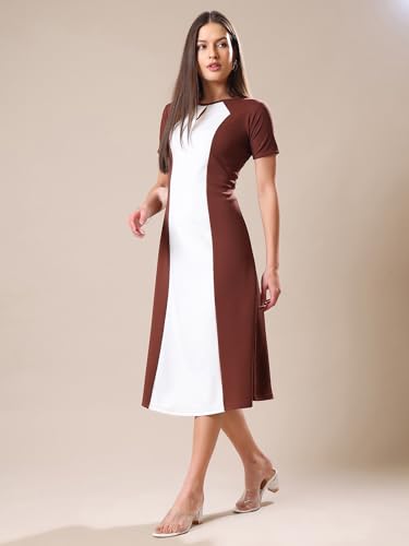 Image of PURVAJA Women's A-Line Midi Dress (Bely-173-179)
