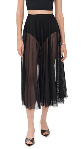 Norma Kamali Women's Flared Skirt to Midcalf with Panty