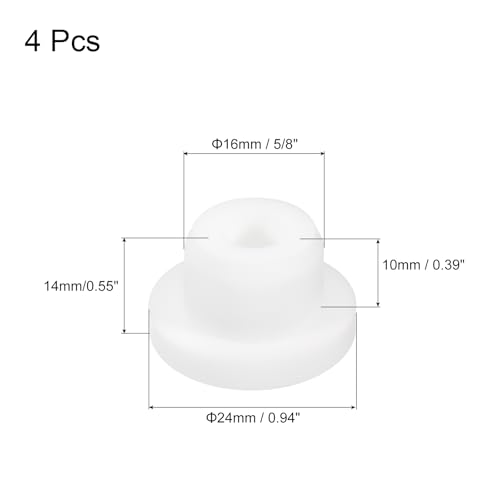 Image of MECCANIXITY 4pcs T-Shaped Silicone Plugs 16mm 5 /8 Inch Dia Snap in Plug Hole Seal Cover Round Rubber Stopper for Kitchen Rubber Bulkheads Waterproof Sealing Plugs White