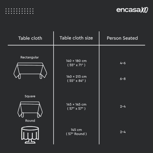 Image of Encasa XO Dining Table Cloth 4 Seater, Printed Tablecloth 57 inch Round