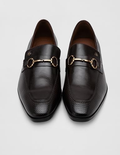 Image of Louis Philippe Men Premium Leather Breathable Lining Material Anti Slip with Heel TPR Sole Formal Slip-on Shoes