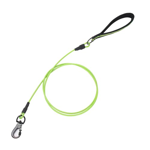 Chew-Proof-Dog-Leash-6-FT-Metal-Dog-LeashHeavy-Duty-Waterproof-Dog-Leash-Made-of-Coated-Wire-Ropewith-Cushioned-HandleChew-ResistantGreat-for-SmallMedium-and-Large-DogsGreen - Cucciolini Doodles   Chew-Proof-Dog-Leash-6-FT-Metal-Dog-LeashHeavy-Duty-Waterproof-Dog-Leash-Made-of-Coated-Wire-Ropewith-Cushioned-HandleChew-ResistantGreat-for-SmallMedium-and-Large-DogsGreen