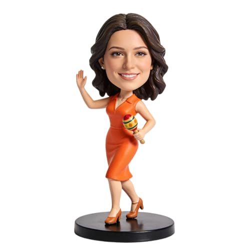 Custom Bobblehead, Handmade Poly Clay Statue, Personalized Musician Figurine, Latin Themed Gift for Music Fans, Handcrafted Home Decor, Unique Keepsake for Maraca and Dance Enthusiasts