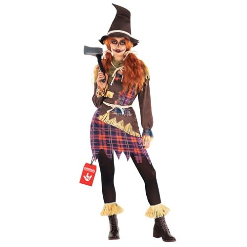 Morph Costumes Disfraz Espantapajaros Mujer, Disfraz Mujer Espantapajaros, Disfraz Espantapajaros Adulto, Disfraz Espantapájaros Halloween, Espantapájaros Disfraz, Disfraz Halloween Mujer Talla L