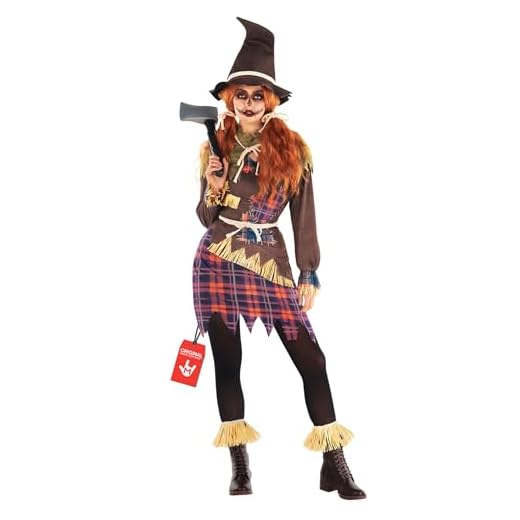 Morph Costumes Disfraz Espantapajaros Mujer, Disfraz Mujer Espantapajaros, Disfraz Espantapajaros Adulto, Disfraz Espantapájaros Halloween, Espantapájaros Disfraz, Disfraz Halloween Mujer Talla L