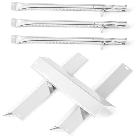 Grill Parts for Pit Boss Pro Series 1100 Wood Pellet & Gas Combo Grill, Stainless Steel Burner Tube, Heat Plate Shield Grill Replacement Parts for Pit Boss pro black triple-function combo grill Cover