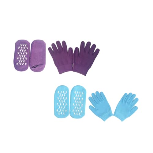 MUCKLILY 2Juegos Guantes y Calcetines Hidratantes de Gel de Color y Cuidado de Manos y Pies Hidratante Suavizar y Reparar