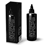 Intenze Black Label Tattoo Ink 8 oz, Blackout Tattoos, Solid Designs, Lining, Shading, Heavy Work, Made in USA, Reach Compliant, Exceptional Skin Coverage, Sterilized