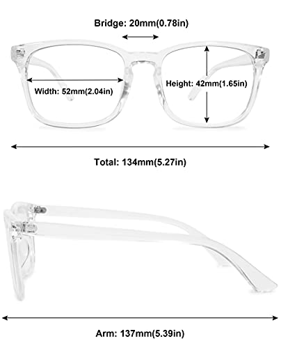 MAGIMODAC Blue Light Blocking Glasses Reading Glasses Lightweight Frame Eyeglasses 1.0 1.25 1.5 1.75 2.0 2.25 2.5 2.75 3.0 3.5 4.0 Unisex for Women and Men and Aged (Transparent - Image 3