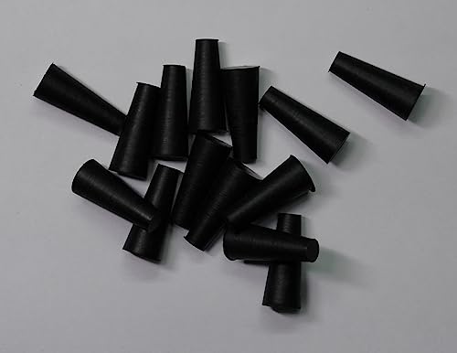 Lab Tapered Stopper Plug for 5/16" 8-9 mm Test Tube Hole (Pack of 30) for Paint Masking Surface Protection Dust Isolated Liguid Sealed Black Rubber