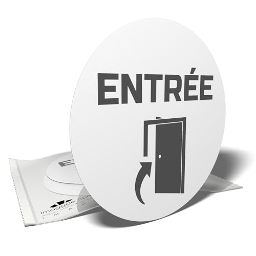 Adesivi informativi - Ingresso - Segnalazione accesso - Porta - 3 adesivi rotondi - 10 cm