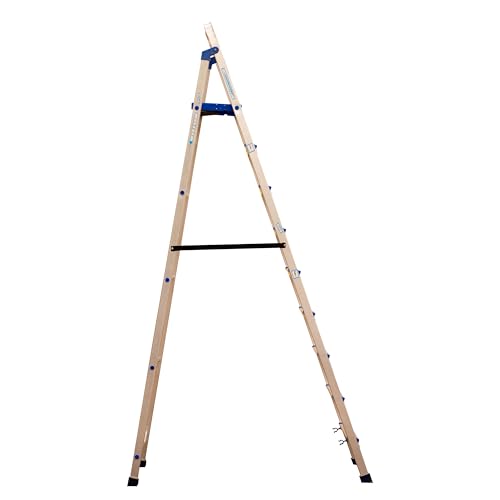 Image of ASCENT Ladder for Home 9 Steps Foldable Step Ladder with 12-Inch Wide Anti-Skid Platform | Virgin Aluminium Material for Strength & Stability | Heavy Duty | 5 Year Warranty | 180 kg Capacity
