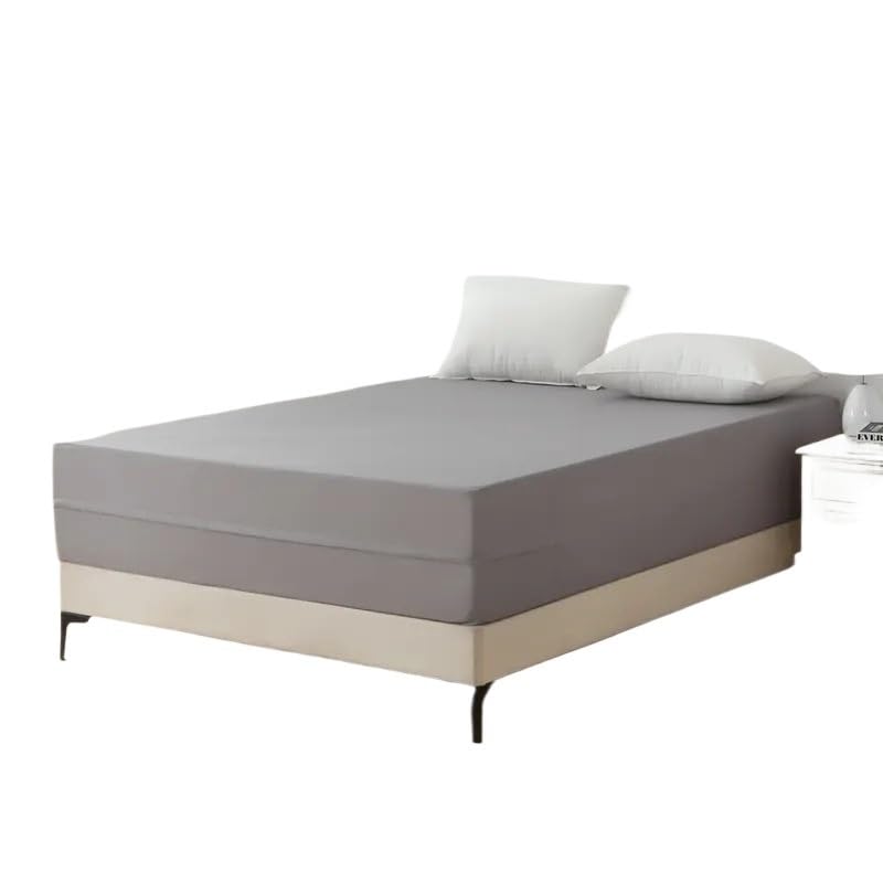 Funda de Colchón Impermeable Protector De Colchón Impermeable 6 Lados, Antipolvo Y con Cremallera, Suave Cómodo(Gray,180x200cm)